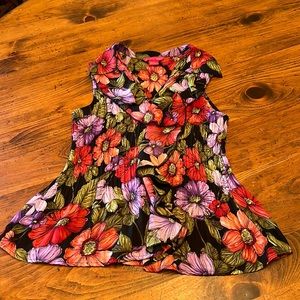 Sunny Leigh Sleeveless Floral Ruffle Blouse Size Small
